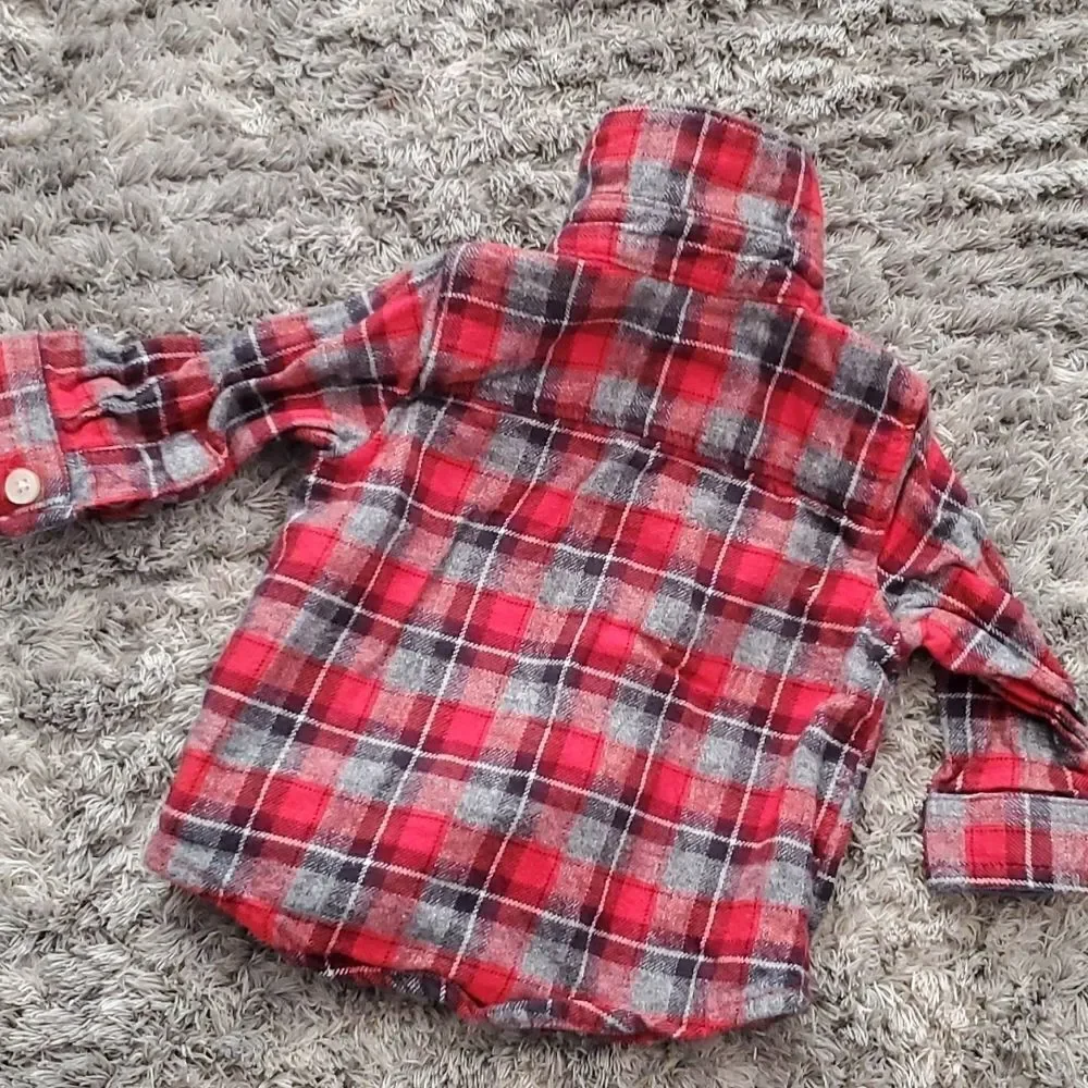 2 PC Osh Kosh Buffalo Plaid Shirt and Vest